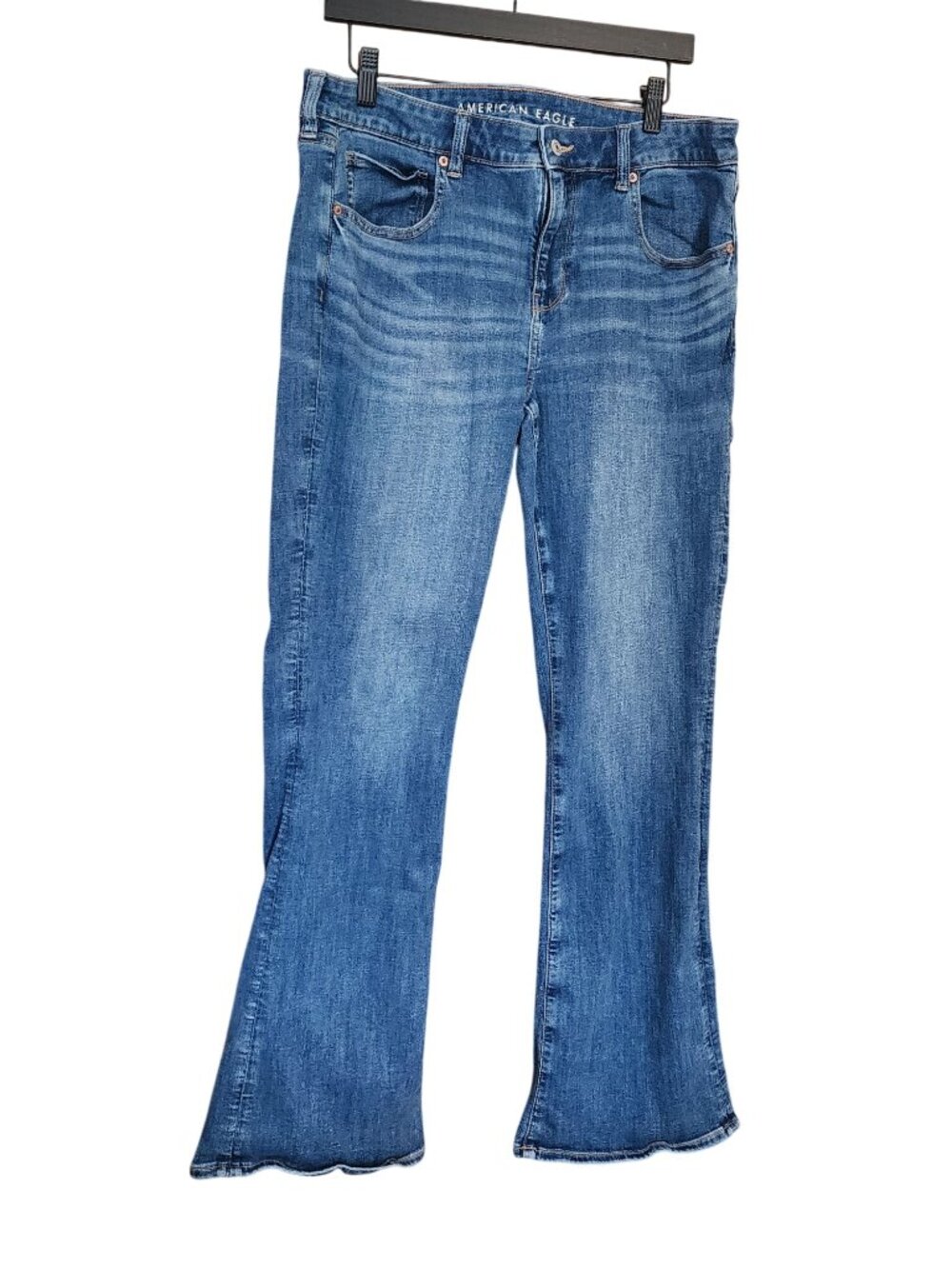 American Eagle Kick Boot Black Denim Jeans Womens Size 14